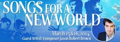 TONIGHT @7:30 PM & TOMORROW at 3 PM: Jason Robert Brown Conducts & Performs ‘Songs for a New World’ With Young Artists of America, Nova Y. Payton, Tracy Lynn Olivera, Michael J. Mainwaring, Rachelle Fleming, & Adam Michael Kaufman