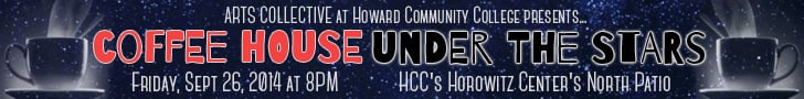 Arts Collective at Howard Community College Kicks Off its 20th Season with ‘Coffee House Under the Stars’ on Fri 9/26/14 @8 PM