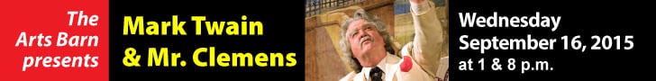 Kurt H. Sutton to Perform ‘An Evening with Mark Twain’ on Wednesday, September 16th at 1 & 8 PM