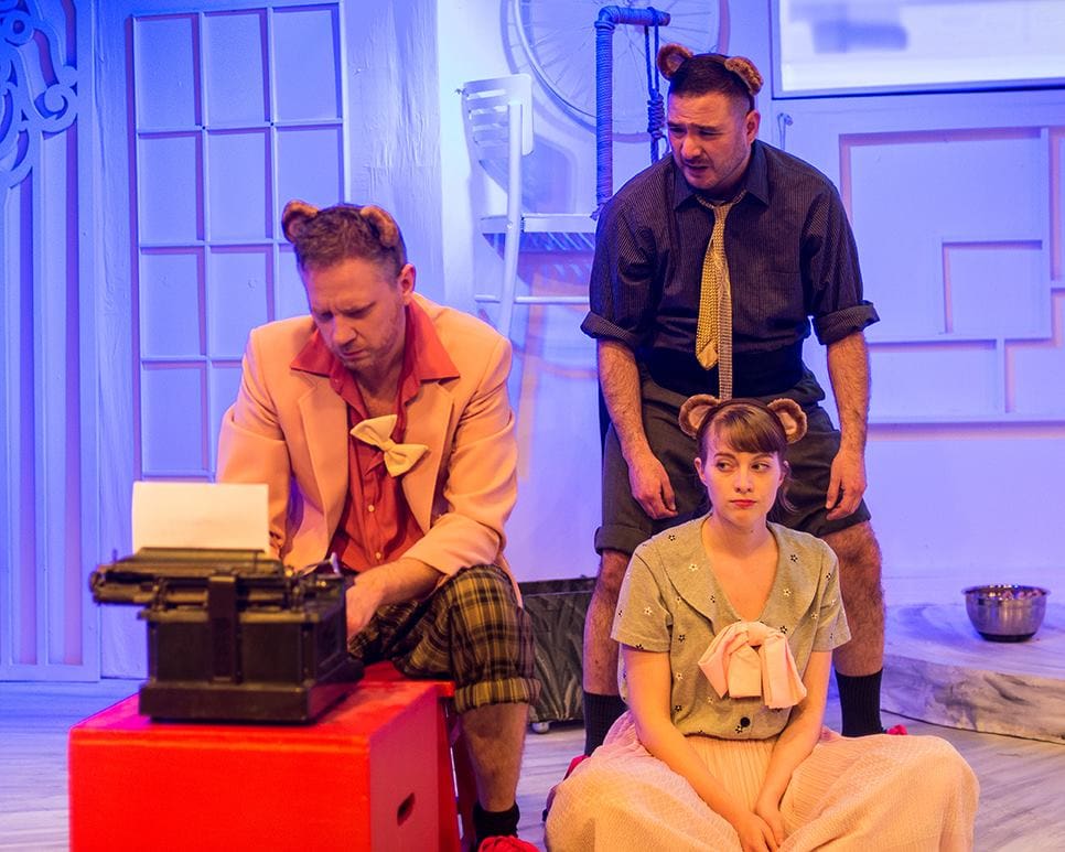 "Words, Words, Words," one of six short plays that make up All in the Timing, now playing at Silver Spring Stage. Photo by Harvey Levine.
