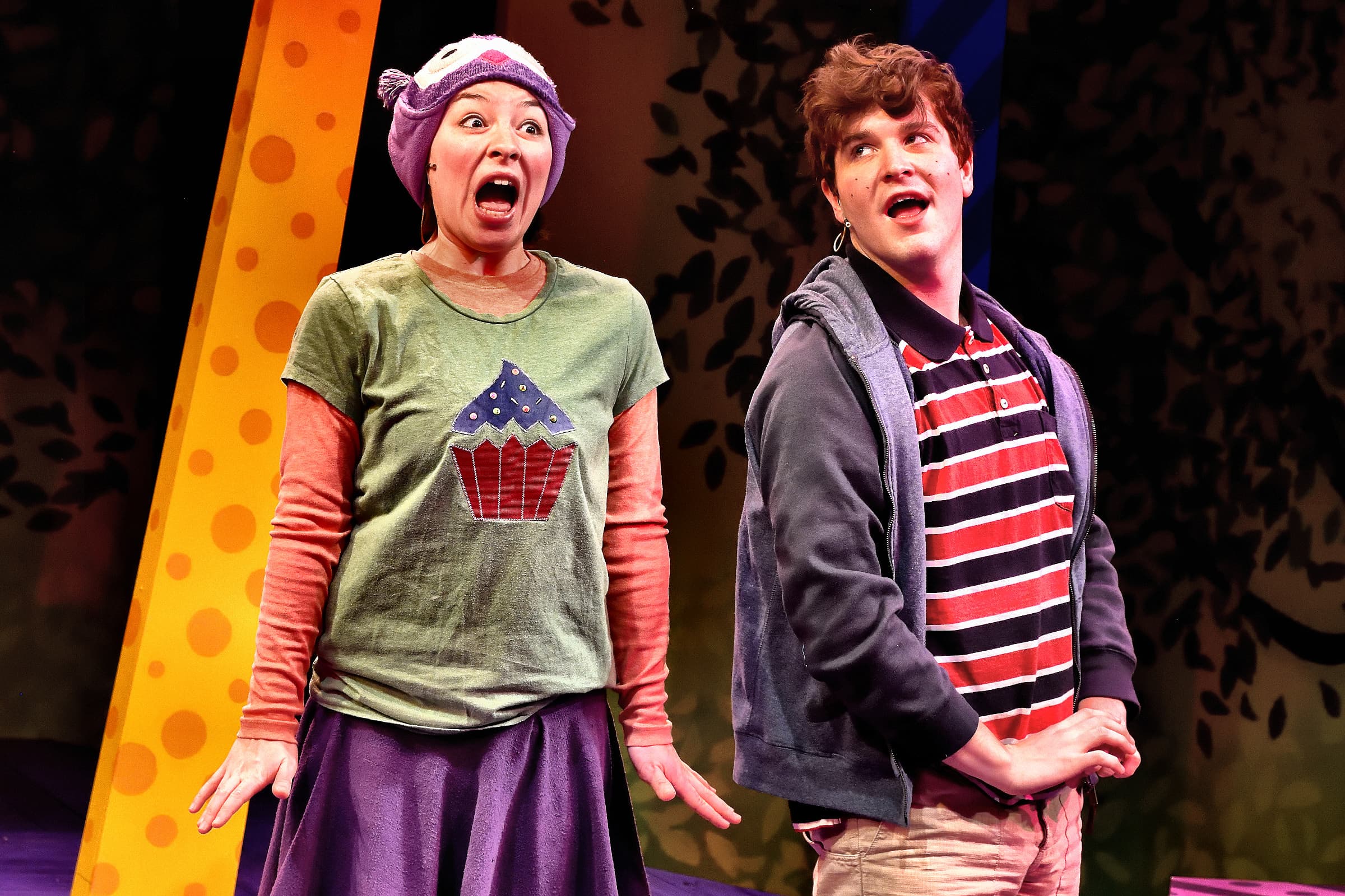 Linda Bard as Audrey and Christian Montgomery as Alexander in Alexander and the Terrible, Horrible, No Good, Very Bad Day. Photo by Bruce Douglas.