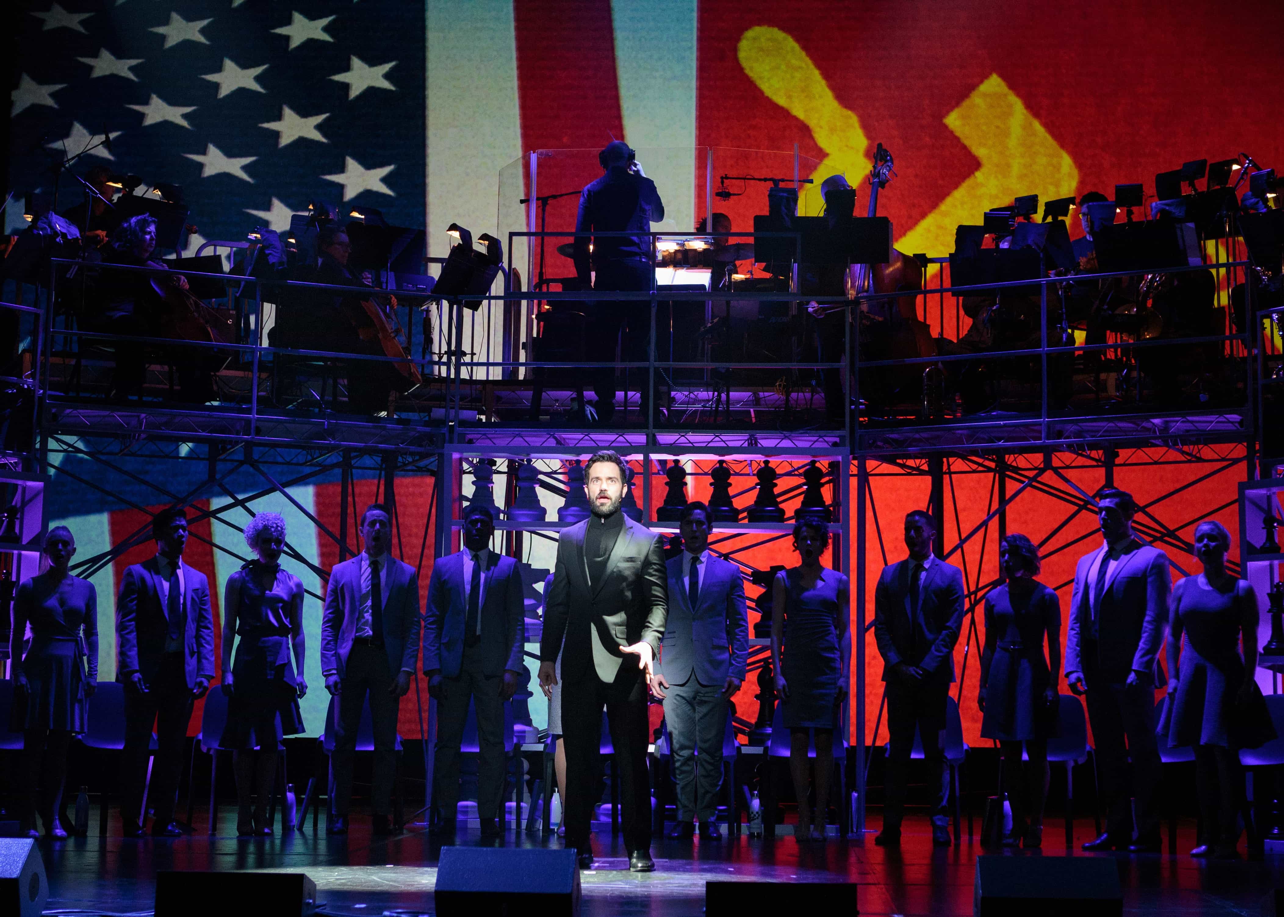 Ramin Karimloo and Ensemble in Chess. Photo by Teresa Wood. 