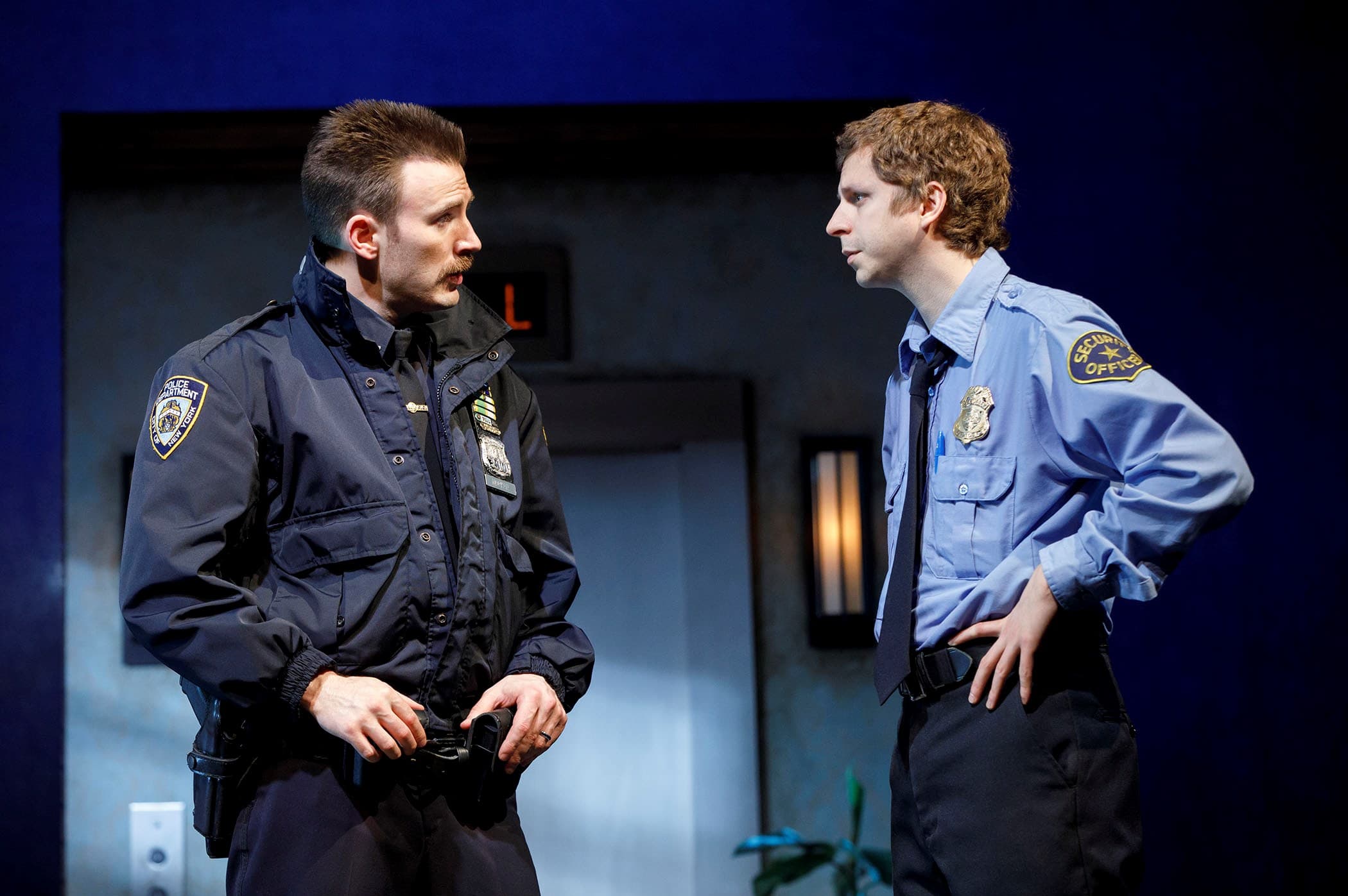 Chris Evans and Michael Cera. Photo by Joan Marcus. 
