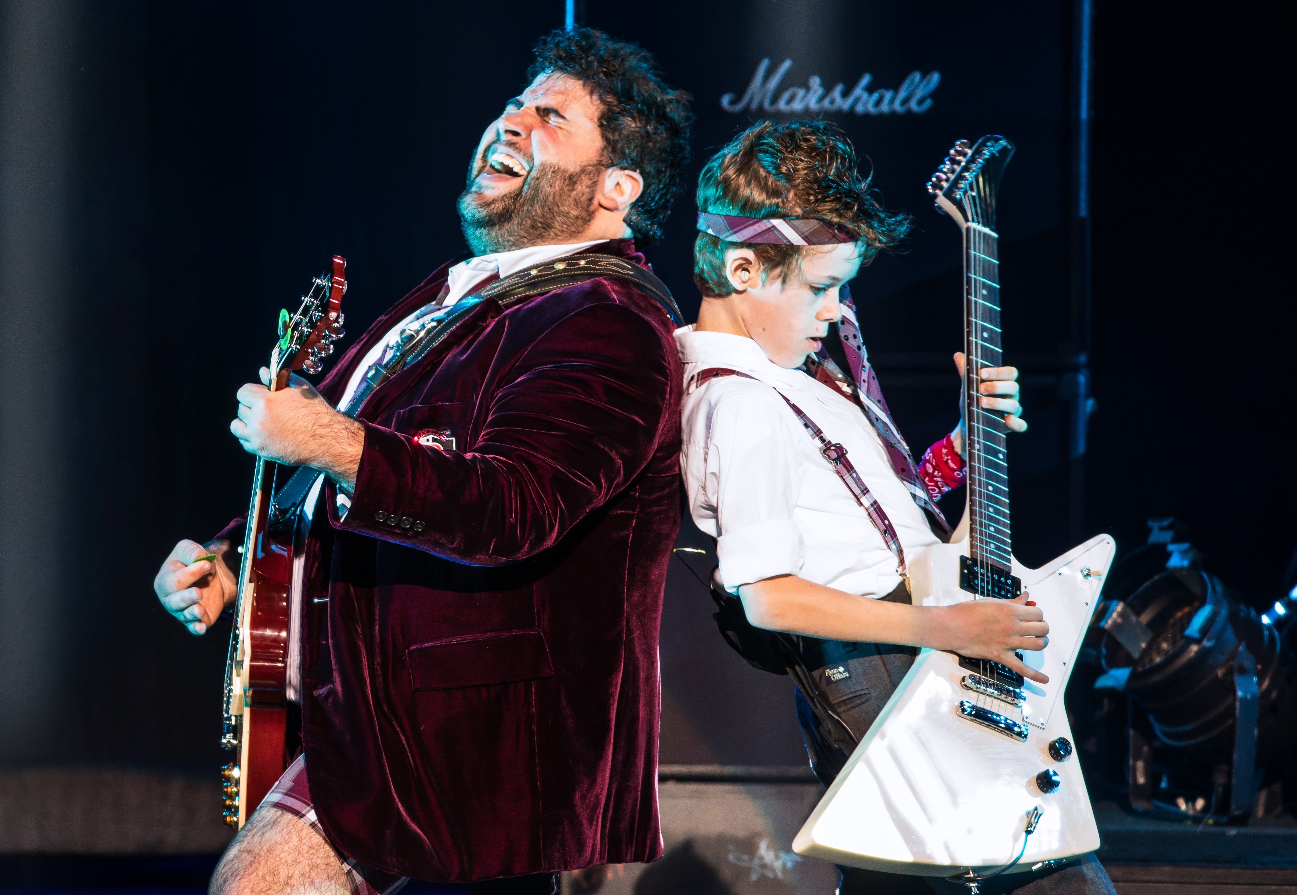 Rob Colletti and Phoenix Schuman in the School of Rock Tour. Photo by Matthew Murphy.