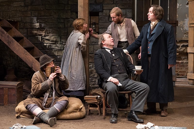 Martin Giles, Megan Graves, Bradley Armacost, Matthew Aldwin McGee, and Erin Gann in Translations. Photo by Teresa Wood.