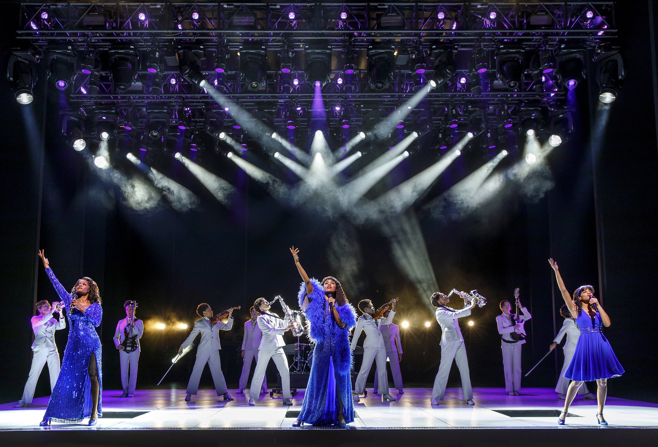 LaChanze, Ariana DeBose, Storm Lever, and company. Photo by Joan Marcus.
