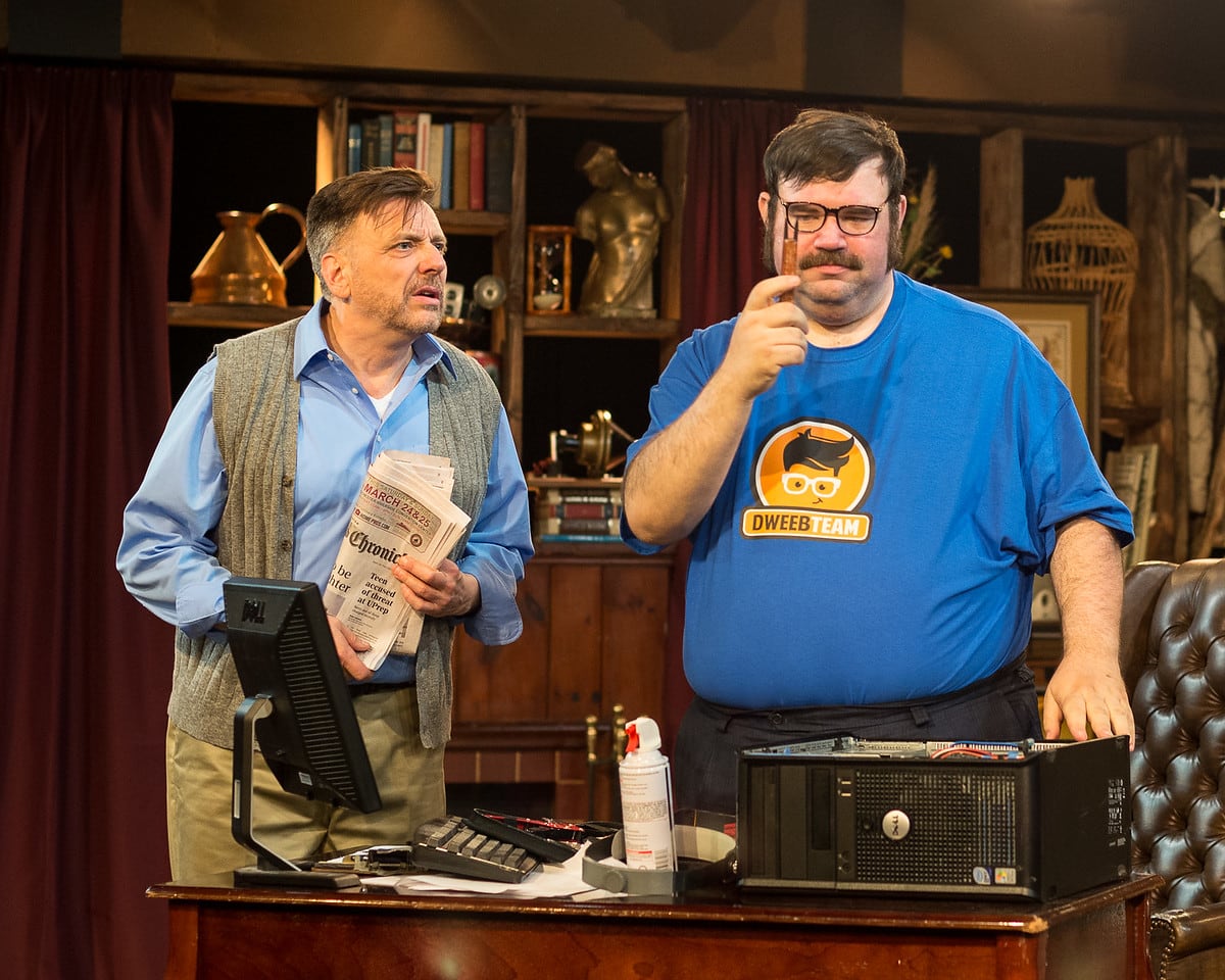 Mickey MacIntyre as Frank Merrick and Michael Abendshein as Josh Watson. Photo by Harvey Levine.