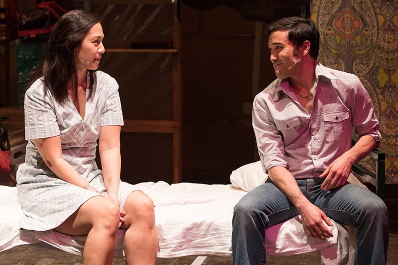 Regina Aquino (Tong) and Marc Delacruz (Quang) in Vietgone. Photo by Teresa Wood.