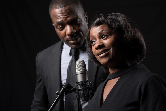 Gilbert Glenn Brown and Karen Malina White in The Mountaintop. Photo courtesy of L.A. Theatre Works.