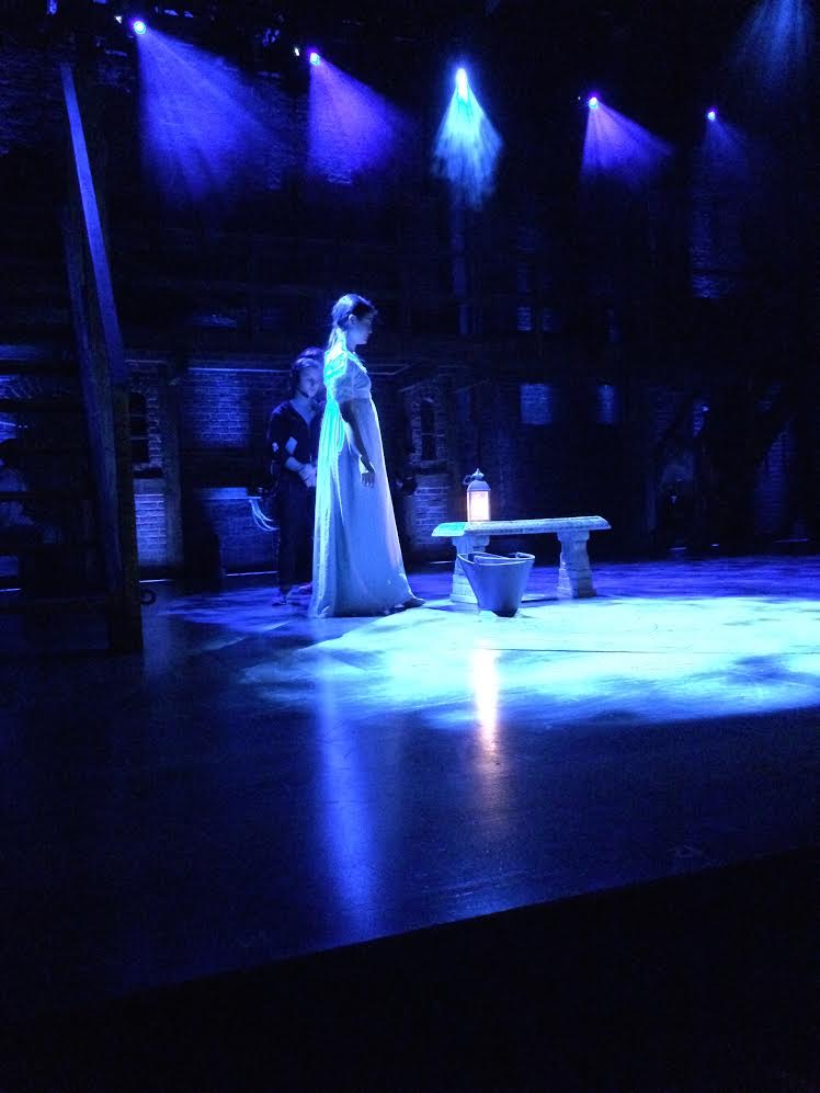 Phillipa Soo rehearsing the song "Burn" at the Public Theater. Photo by Jay Duckworth. 