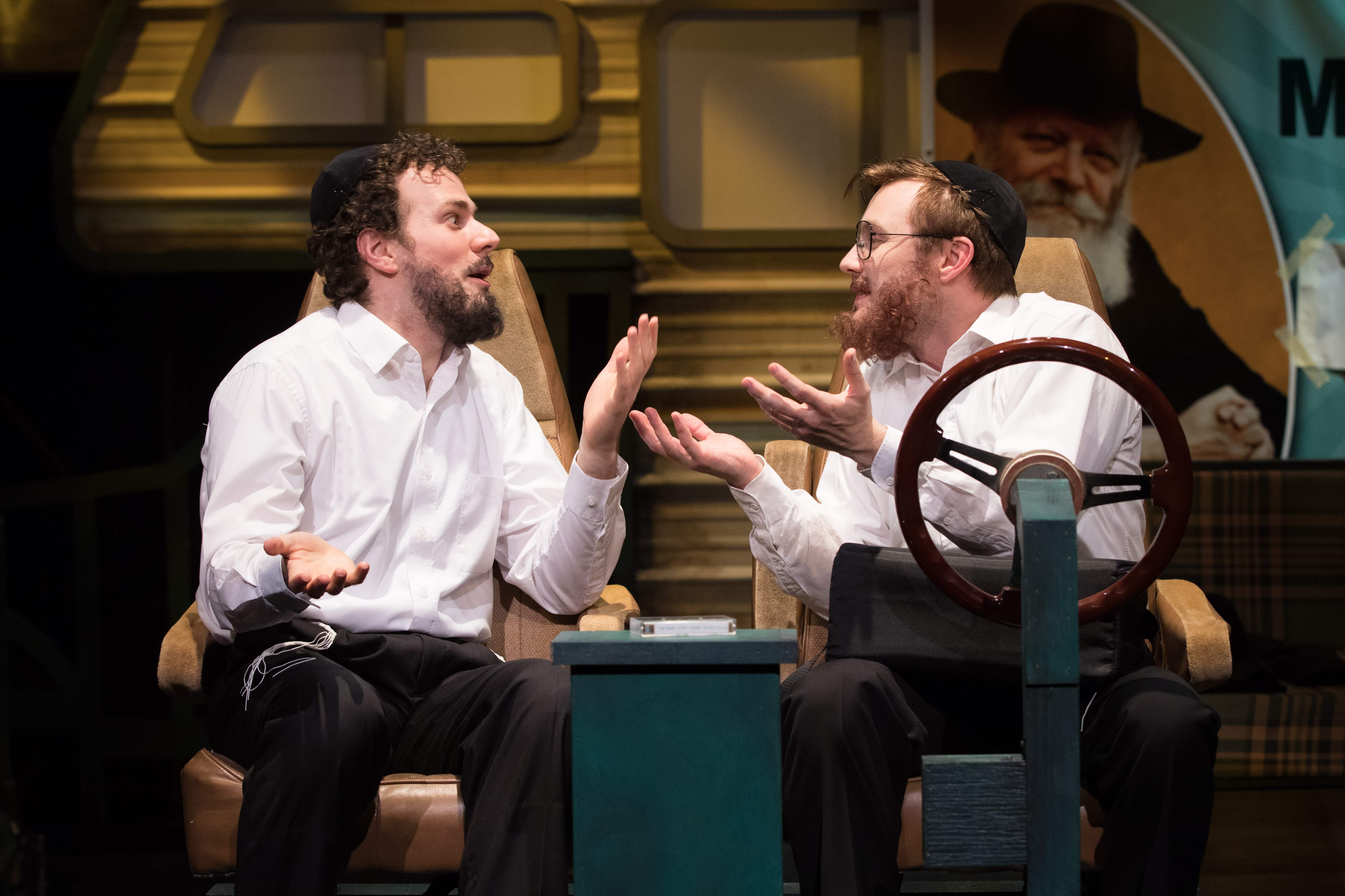 Tyler Herman and Josh Adams in the new comedy Trayf, playing at Theater J. Photo by Theresa Wood.