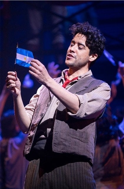 Dan Domenech as Che in Evita at the Pennsylvania Shakespeare Festival. Photo by Lee A. Butz.