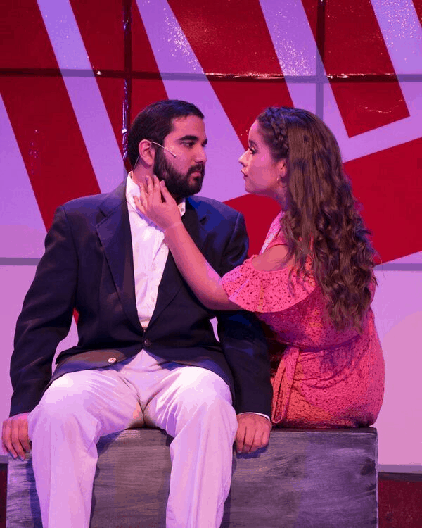 Rishabh Bajekal (Jesus of Nazareth) and Thea Simpson (Mary Magdalene) in Jesus Christ Superstar, now playing at the Little Theatre of Alexandria. Photo by Matt Liptak.