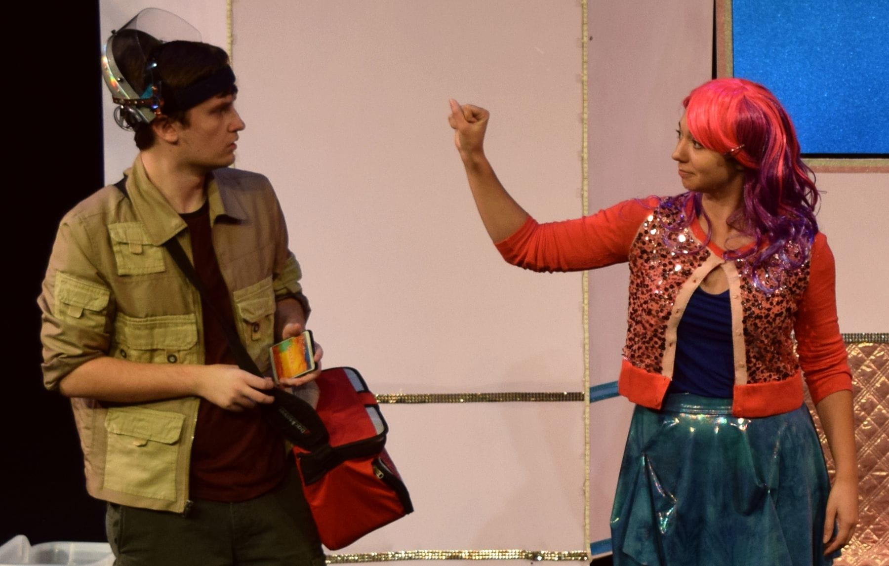 James Morogiello as Klipp Casey and Kelsey Yudice as Ineka Bradley in Voytto Tech. Photo by Steve Wolf. 