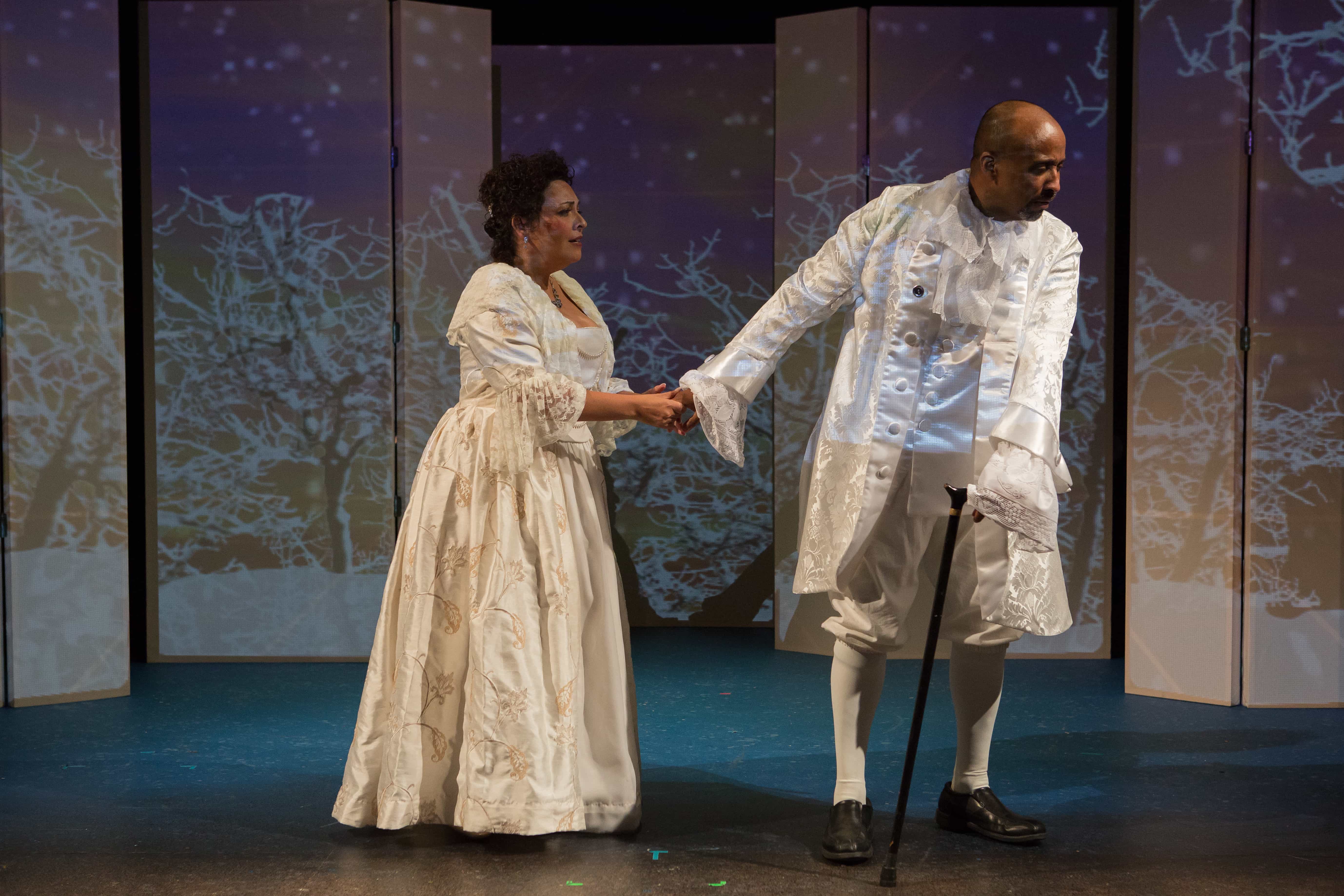 Elizabeth Mondragon and Bryan Jackson in Figaro in Four Quartets by The In Series. Photo by Angelisa Gillyard.