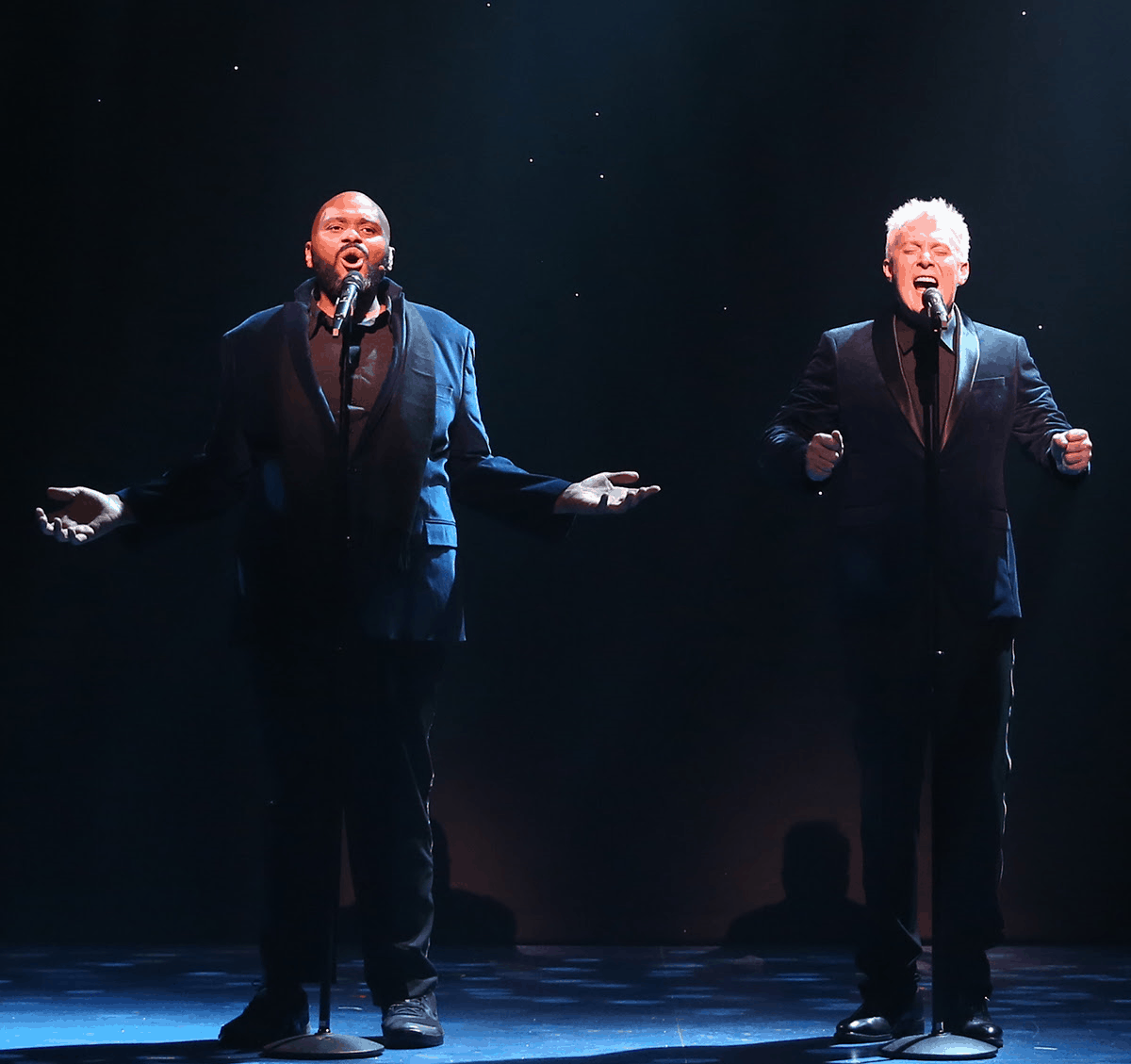 Ruben Studdard and Clay Aiken. Photo by Carol Rosegg.