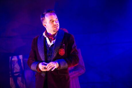 Scott Ward Abernethy as Woland in Constellation Theatre's production of 'The Master and Margarita.' Photo by DJ Corey Photography.