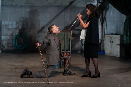 Matthew Rauch as Richard, Duke of Gloucester, and Cara Ricketts as Lady Anne of Neville in Shakespeare Theatre Company's production of 'Richard the Third.' Photo by Scott Suchman.