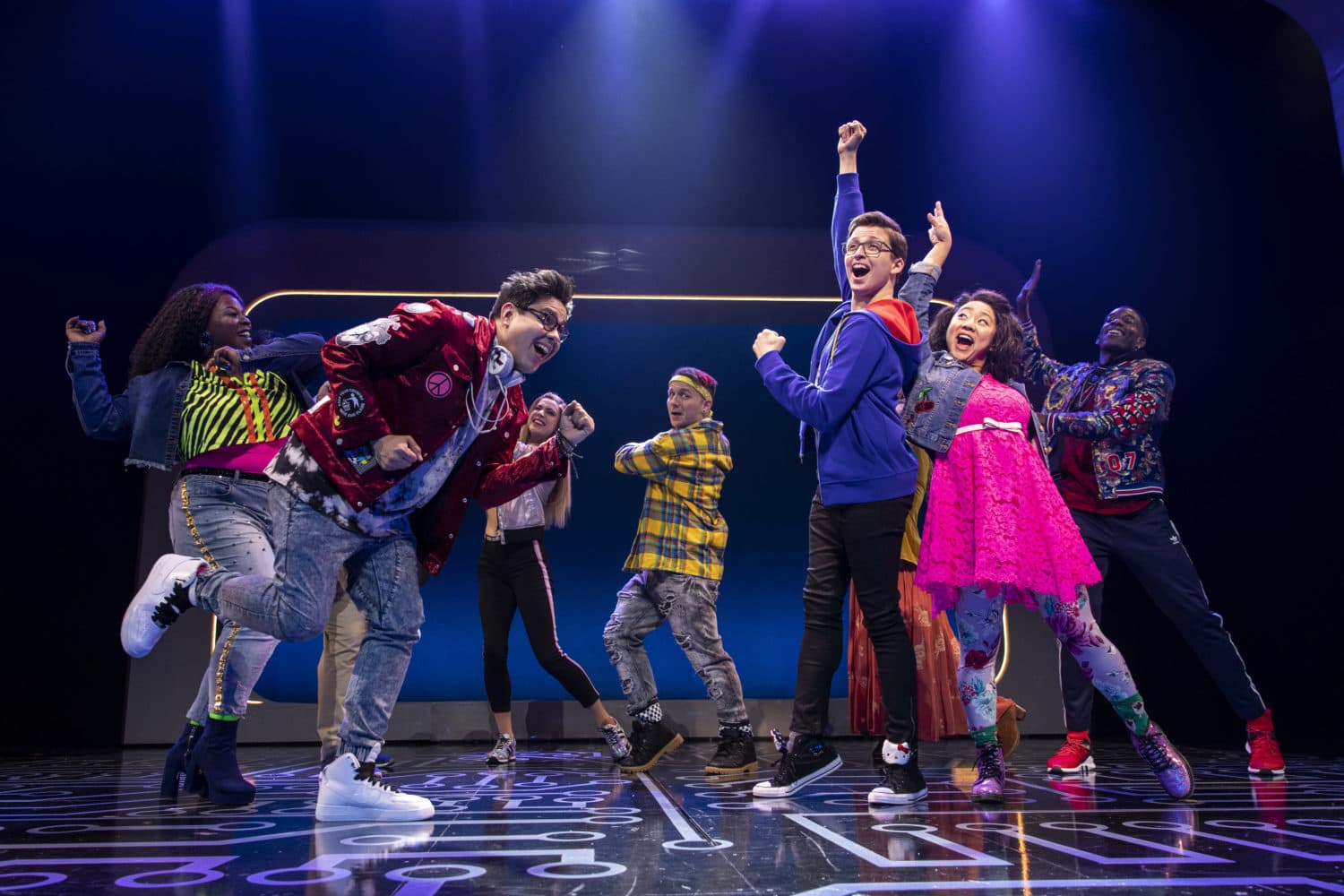 George Salazar, Will Roland, Stephanie Hsu, and the cast. Photo by Maria Baranova.