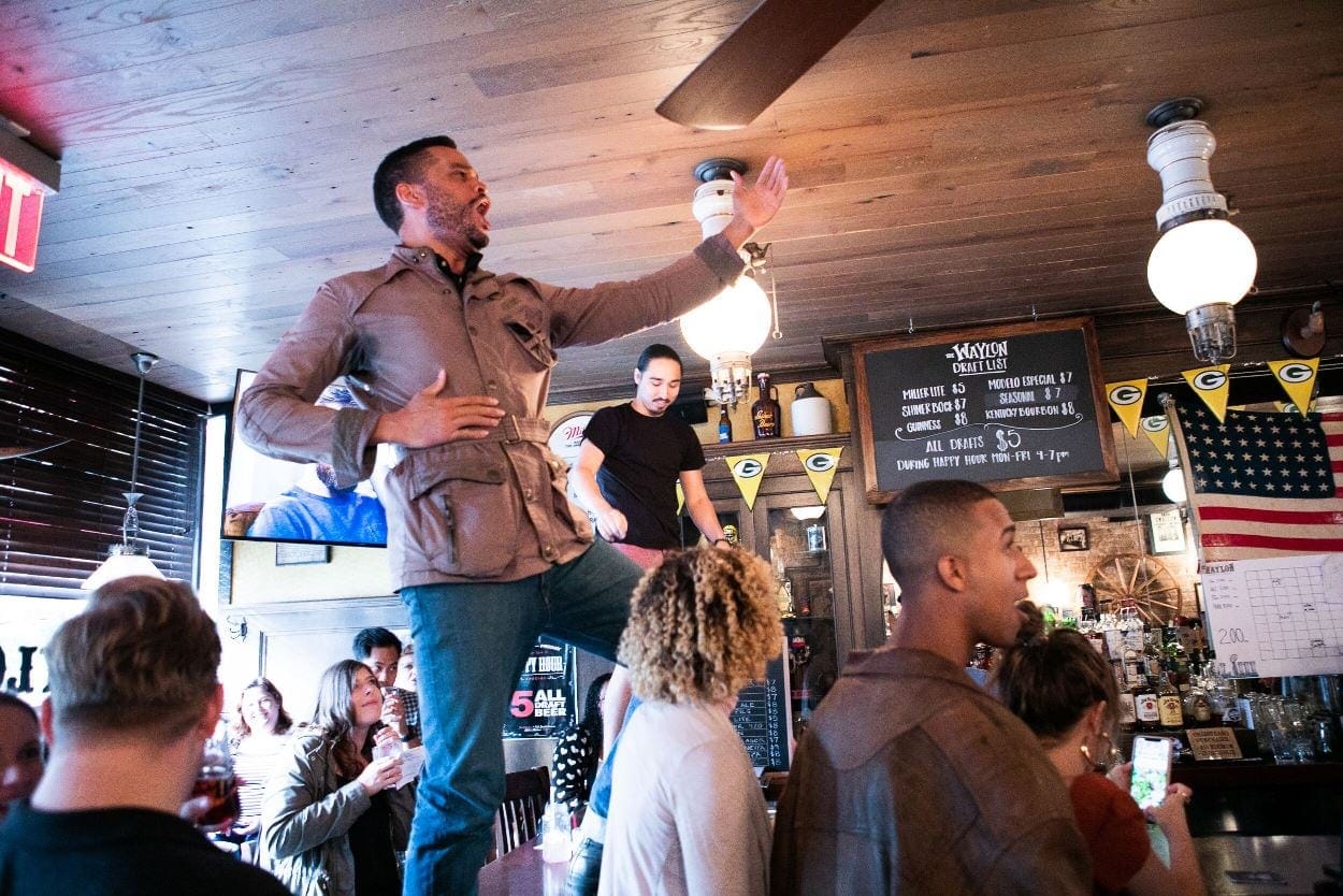Scene from a previous presentation of ShakesBEER. Photo by Martin Harris. 