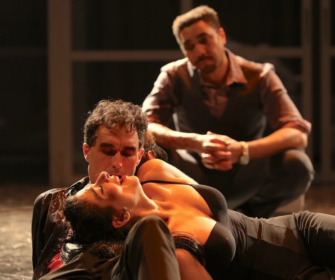 Edward O’Blenis, Tommy Schrider, and Lisa Birnbaum. Photo by Carol Rosegg.