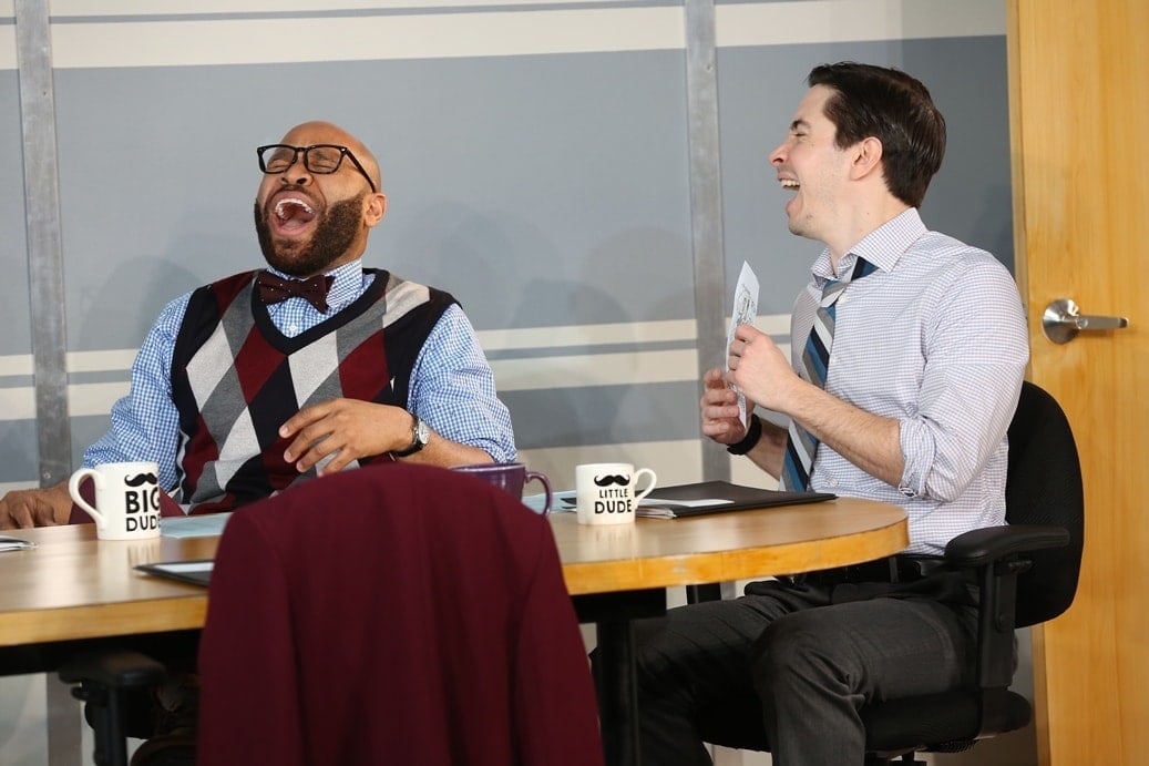 Ugo Chukwu and Justin Long, Photo by Carol Rosegg.