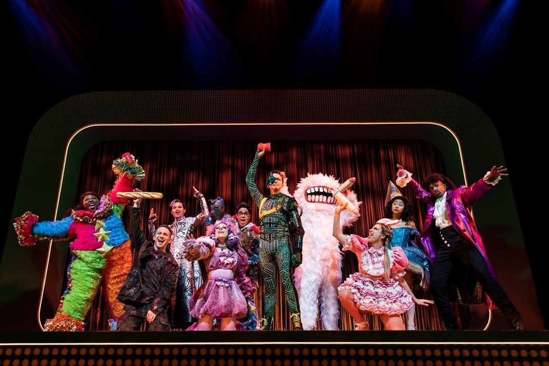 Tiffany Mann (left) and the cast of Be More Chill. Photo by Maria Baranova.