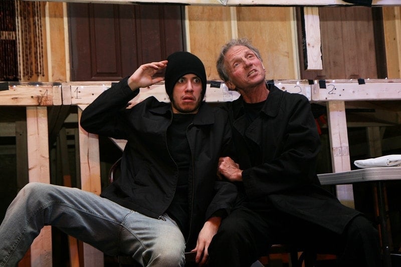Tim and Selsdon in 'Noises Off' at the British Players. Photo by Simmons Design.