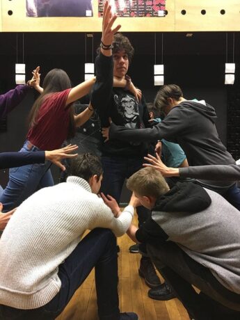 The VON Ensemble in Zagreb rehearse their piece. Photo courtesy of Arena Stage/Voices of Now.