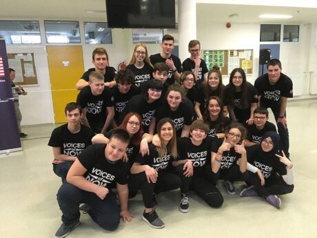 Students from the Zagreb Ensemble pose after performing their play. Photo courtesy of Arena Stage/Voices of Now.