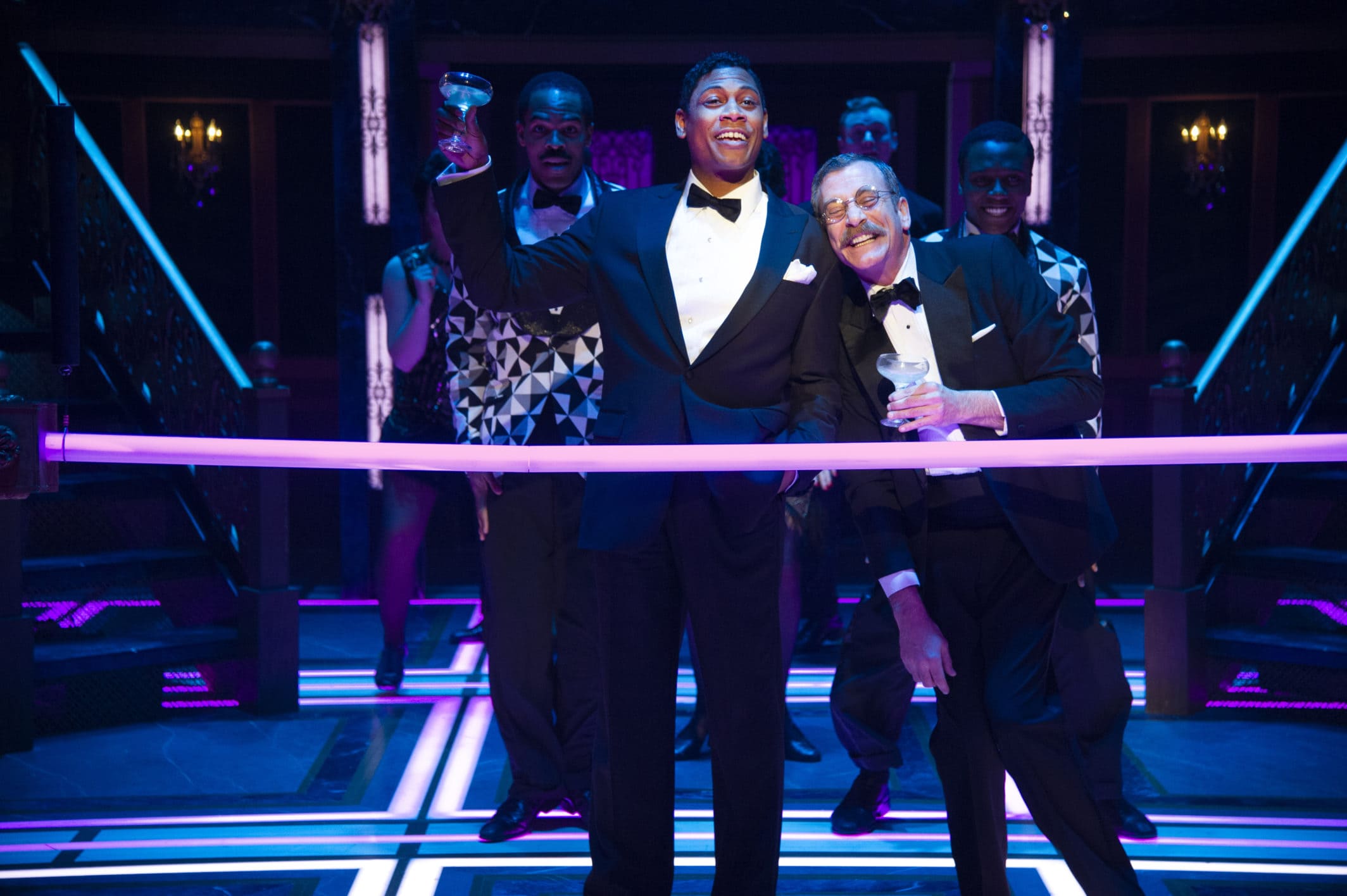 Nkrumah Gatling (Baron Felix von Gaigern) and Bobby Smith (Otto Kringelein) in 'Grand Hotel' at Signature Theatre. Photo by C. Stanley Photography.