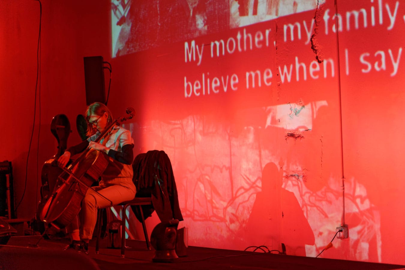 Amanda Gookin's Forward Music Project at the Direct Current Festival on March 29. Photo by Anu Dev. Projections by S. Katy Tucker.