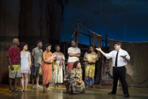 Cast of 'The Book of Mormon' at Baltimore's Hippodrome Theatre. Photo by Julieta Cervantes