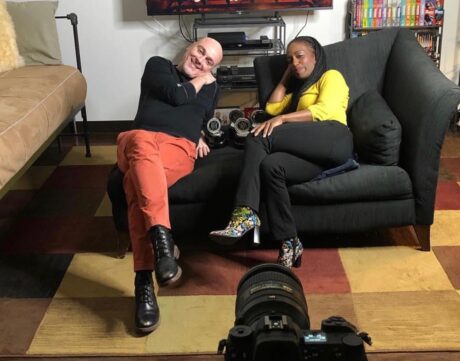 Rick Hammerly and Felicia Curry staying cool in front of the camera. Photo by Nicole Hertvik. 