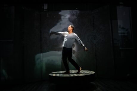 Antonio Edwards Suarez in 'Antonio's Song/I Was Dreaming of a Son' at Contemporary American Theater Festival. Photo by Seth Freeman.
