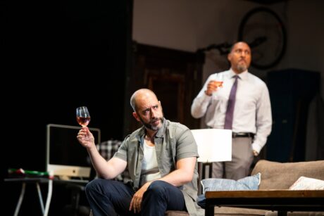 Scott Aiello and Ken Robinson in 'Support Group for Men' at Contemporary American Theater Festival. Photo by Seth Freeman.