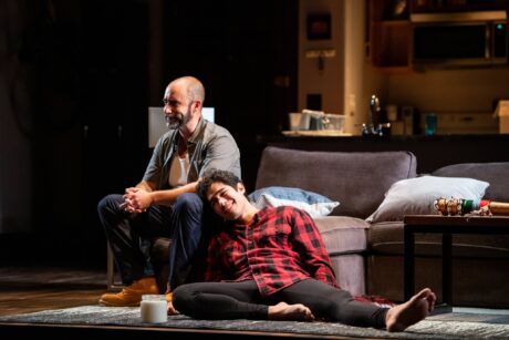 Scott Aiello and Rolando Chusan in 'Support Group for Men' at Contemporary American Theater Festival. Photo by Seth Freeman.
