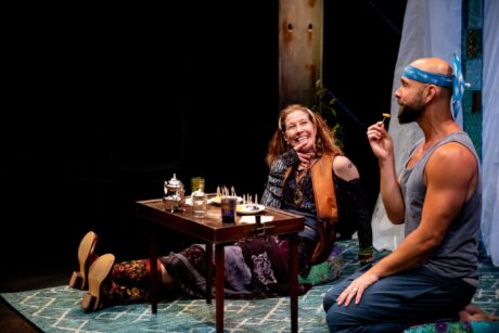 Kate Udall and Wade McCollum in 'A Welcome Guest' at Contemporary American Theater Festival. Photo by Seth Freeman.