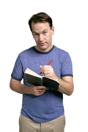 Mike Birbiglia performs 'Mike Birbiglia's The New One' at The National Theatre. Photo courtesy of The National Theatre.