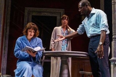 Katie Kleiger as Catherine, Megan Anderson as Claire, and Jeremy Keith Hunter as Hal in 'Proof' at Everyman Theatre. Photo by DJ Corey Photography.