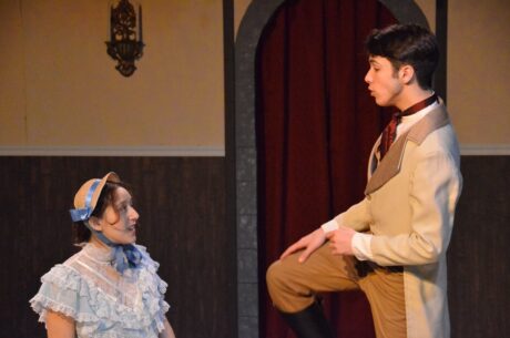 Liliane Valiere (Michaela Haber) and Nicholas Rondeau (Justin Diaz) discuss their future. Photo by Kris Northrup.