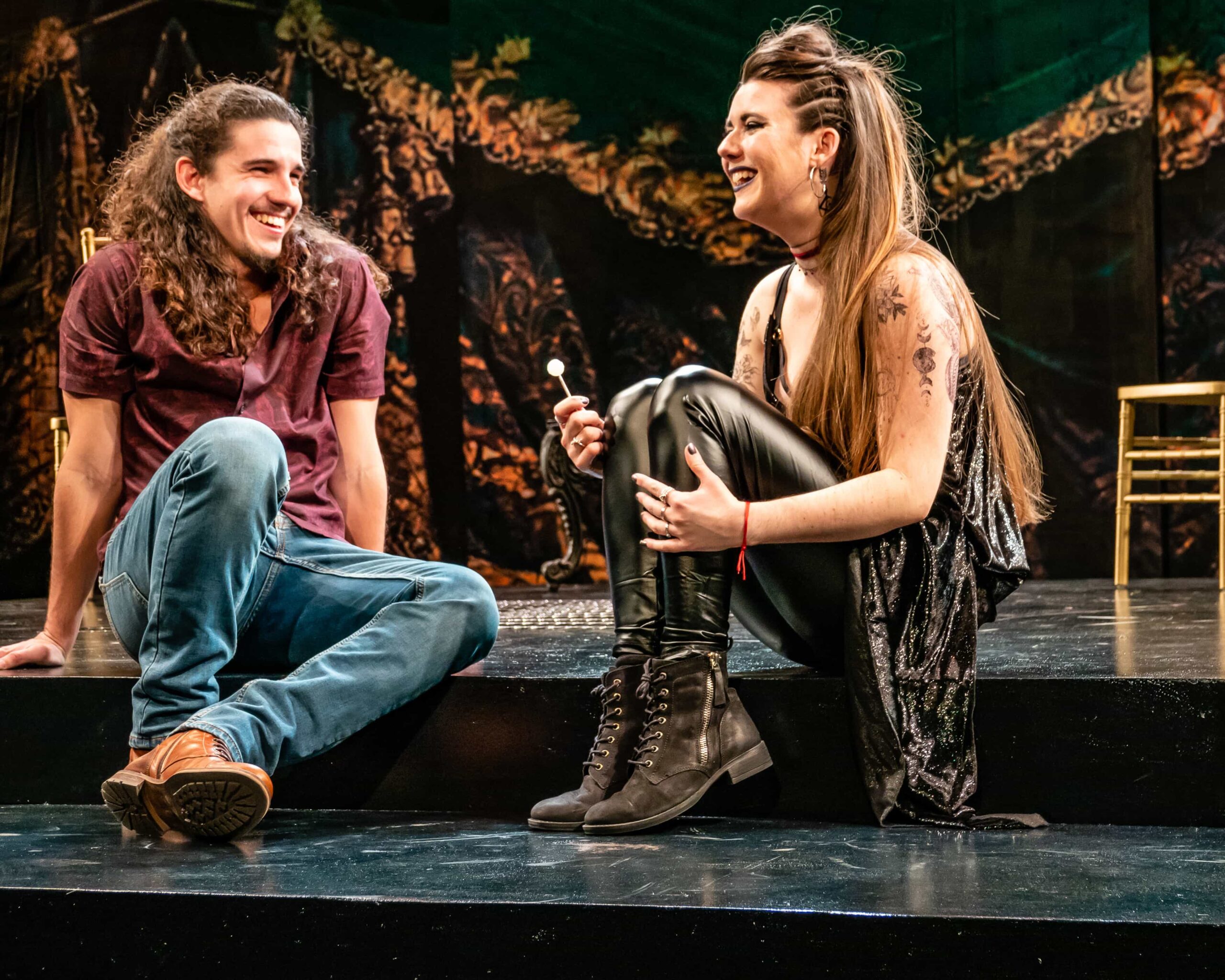 L-R: Joel Hernández Lara and Catherine Nunez in 'Exquisita Agonía' at GALA Hispanic Theatre. Photo by Stan Weinstein.