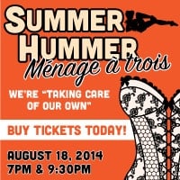 ‘Summer Hummer 2014: Ménage à Trois’ on Monday, August 18th at 8 PM at Signature Theatre