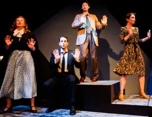Cast members Katie McManus, John Loughney, Alan Naylor, and Shaina Kuhn. Photo by Gary Mester.