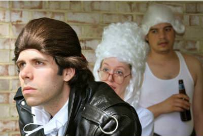 Michael Cartwright, Katie Courlander, and Justus Hammond. Photo by Eric Zitz.