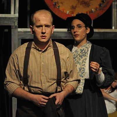 Peter Curtin (Leon Czolgosz) and Rebecca Cooley (Emma Goldman). Photo by Matthew Randall.