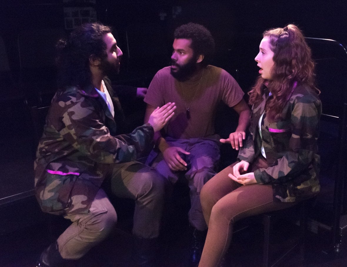 Peter Mikhail, Seth Andrew Watring, and Emma Hooks in Othello. Photo by Jeff Watts, American University.