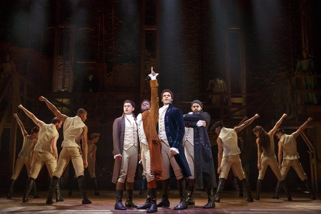 The touring cast of Hamilton. Photo by Joan Marcus.