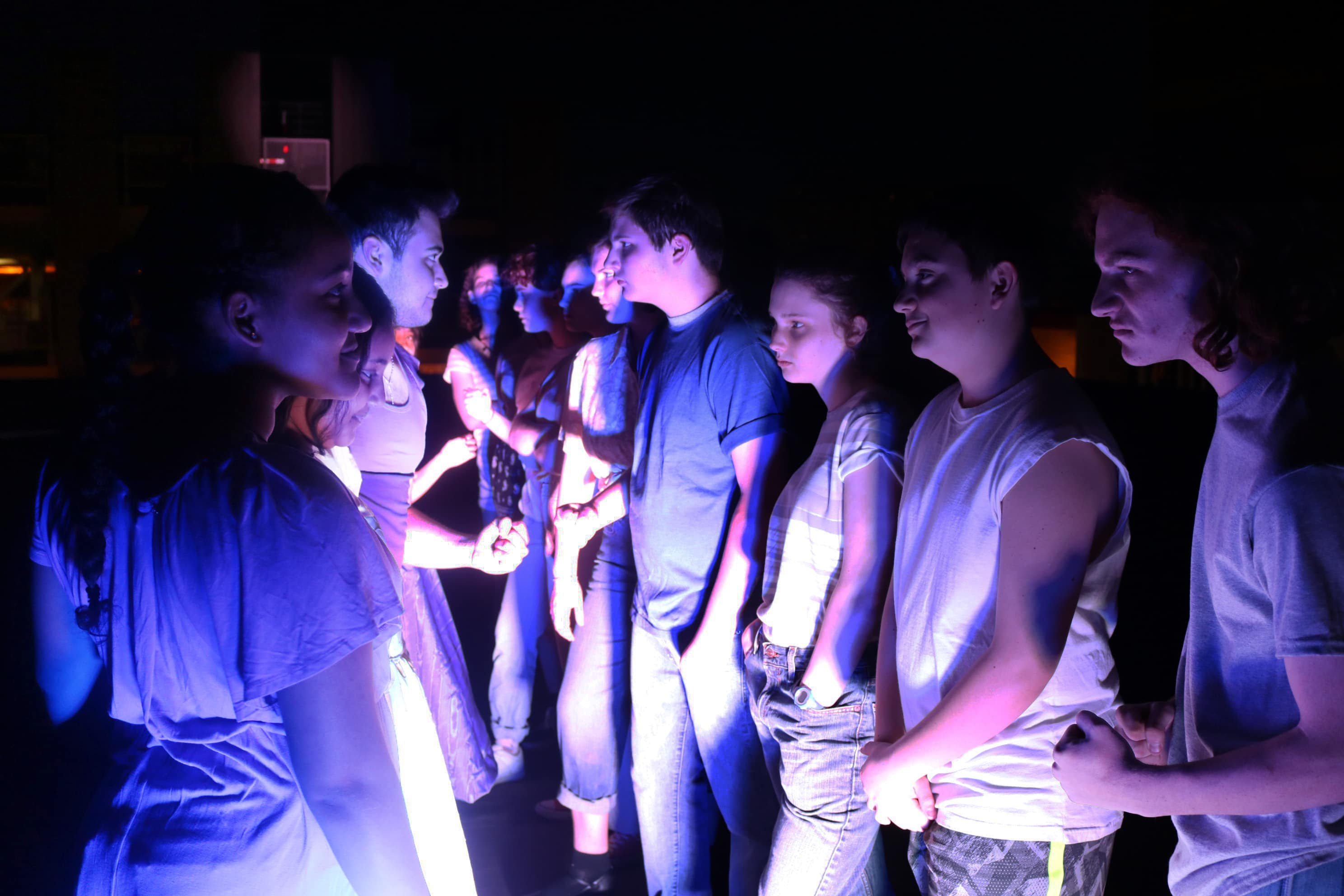 The Jets and the Sharks face off in The Highwood Theatre's production of West Side Story. Photo courtesy of The Highwood Theatre.