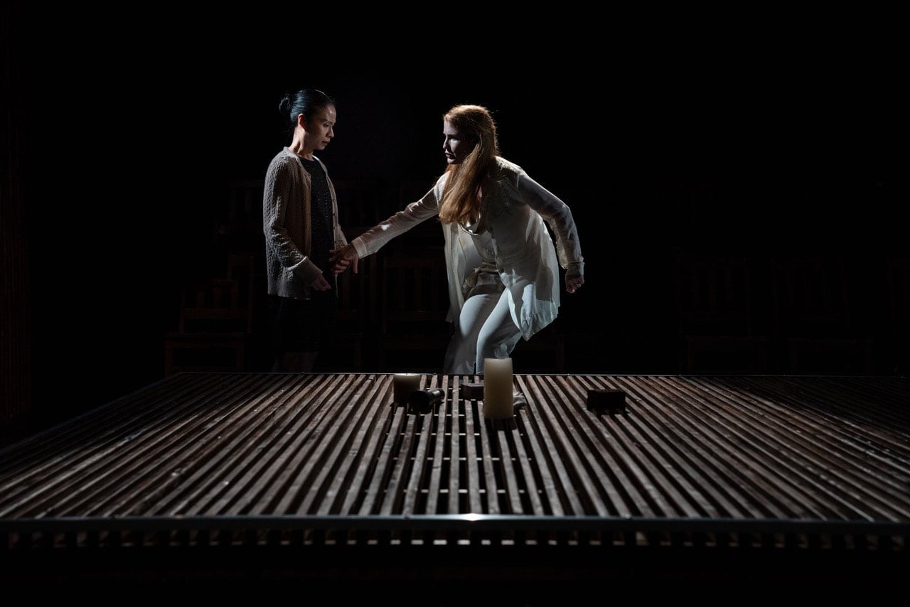 Tuyet Thi Pham and Casie Platt in The Small Room at the Top of the Stairs. Photo by Tony Hitchcock.